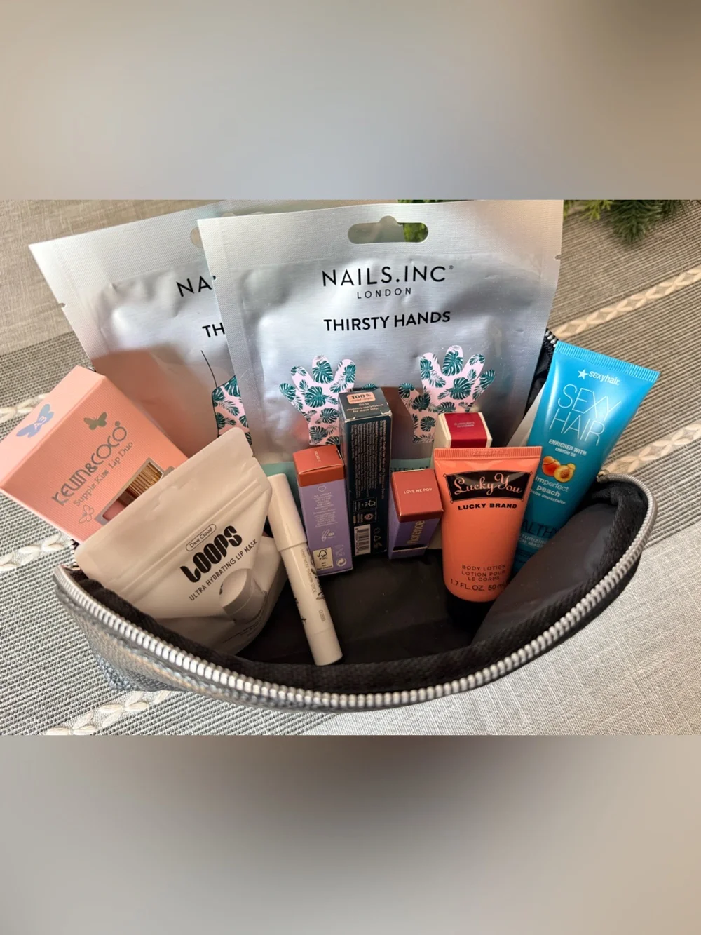 Cosmetic bag filled with brand new goodies! (Florence by mills, skinstore, etc)
